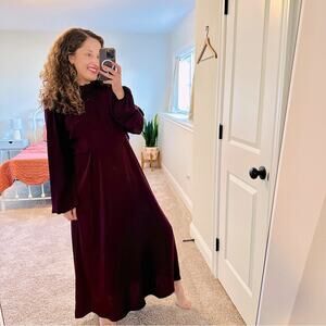 NWT Pietro Brunelli Plum Purple Long Sleeve Maxi Dress XL Maternity